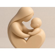 TSC Anne ve Bebeği Modern Hediyelik Dekoratif Obje Figür 15 cm