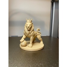 TSC Aslan Figürü ve Futbol Topu Ahşap Renk 13CM