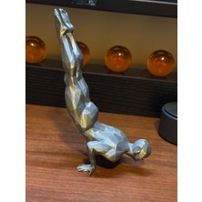 TSC Gri Yoga Yapan Adam Hediyelik Dekoratif Obje Figür 15 cm