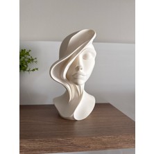 TSC Kadın Heykeli Şık Tasarımıyla Dikkat Çeken Hediyelik Dekoratif Obje Figür 15 cm