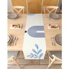 Greendecor Yaprak Bohem Desenli Özel Tasarım Runner Dijital Baskılı Dekoratif Masa Örtüsü Modern Ev Dekorasyonu