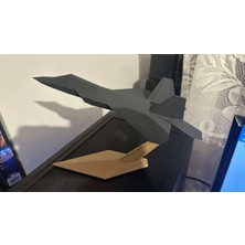 TSC F22 Raptor Savaş Uçağı Modeli Siyah Renk 15 cm Ev Ofsi Dekoratif Obje