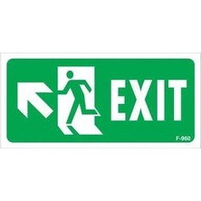 Nacario Exit Sol Yukarıı Uyarı Levhası 17,5X25 KOD:960