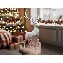 TSC Geyik Şık Hediyelik Ev Salon Ofis Dekor Ürünü 14 cm Kil Renk Mini Biblo