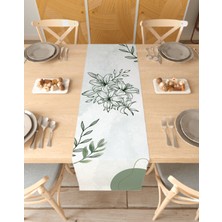 Greendecor Çiçek Bohem Desenli Özel Tasarım Runner Dijital Baskılı Dekoratif Masa Örtüsü Modern Ev Dekorasyonu