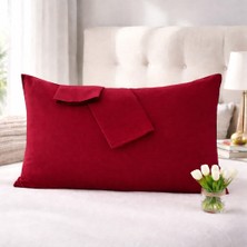 Lila Moon Bordo Renkli Pamuklu Ranforce Kumaştan Yastık Kılıfı (2ADET)