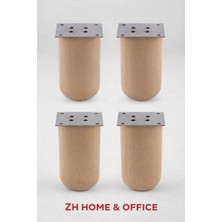 Bohem Ahşap Ayak 12 cm Silindir Koltuk Çekyat Baza ve Kanepe Ayağı ( 4 Adet ) Ham