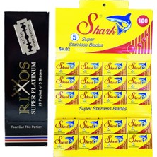 Atamanstore Rixos Platinum Jilet 100'LÜ Paket, Shark Jilet 100'LÜ Paket | Toplam 200 Adet Yaprak Jilet Tıraş Seti
