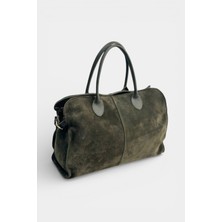 MİALES Miales  %100 Hakiki Süet Deri Fermuar Kapama ve Iç Cep Detaylı Kadın Omuz Çantası