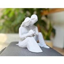 TSC Aile Heykel Ofis Masa ve Raf Süsü Hediyelik Dekoratif Obje Figür 15 cm