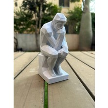 TSC Düşünen Adam Heykeli Masa Üstü Ev Ofis Oturma Odası Salon Figür 13CM