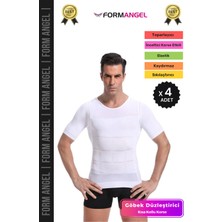 Form Angel #erkekkorse Dik Duruş Vücut Bel Göğüs Toparlayıcı Göbek Sıkılaştırıcı Kısa Kol Korse Atlet - 4 Adet
