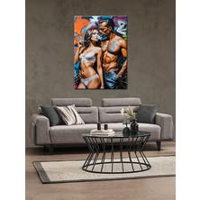 Bedeko Sigara Içen Çift Ahşap Tablo