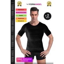 Form Angel #erkekkorse Dik Duruş Vücut Bel Göğüs Toparlayıcı Göbek Sıkılaştırıcı Kısa Kol Korse Atlet - 2 Adet