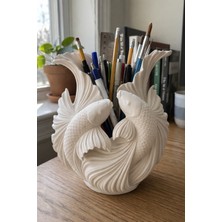 Dekoratif Balık Figürlü Kalemlik – Modern Premium Masaüstü Organizer