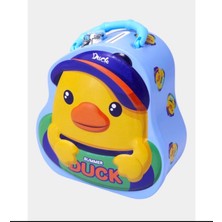 Redandcherry Sevimli Ördek Tasarımlı Kilitli Metal Kumbara – 16X6X12 Cm, Renkli, Dayanıklı