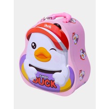 Redandcherry Sevimli Ördek Tasarımlı Kilitli Metal Kumbara – 16X6X12 Cm, Renkli, Dayanıklı