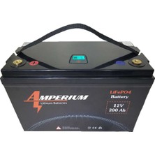 Amperium 12V 200AH Yeni Nesil Lifepo4 Lityum Demir Akü 20 Yıl Ömür