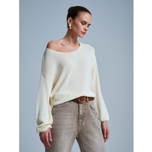 Kokoşum Butik 10706 Yumuşak Dokulu Triko Kazak Sarı