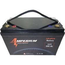 Amperium 12V 200AH Yeni Nesil Lifepo4 Lityum Demir Akü 20 Yıl Ömür