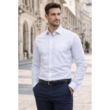 COLVİ'S MAN Erkek Klasik Uzun Kol Düz Gabardin Likra Takım Elbiselik Ofislik Hediye Kutulu Erkek Gömlek