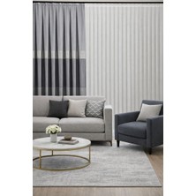 Perde Merkezi Manchester Gri Antrasit Pano Fon Perde 1/3 Pile (Tek Kanat)