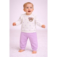 More Kids Alt Üst  Takım Mevsimlik Kız Takım Askı Puanlı Süzüne Takım %100 Pamuk