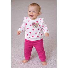 More Kids Alt Üst  Takım Mevsimlik Kız Takım Askı Puanlı Süzüne Takım %100 Pamuk