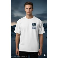 Texrium Nihilips Penguen, Tek Başına Yürüyen Penguen "but Why ?" Baskılı Oversize , Unisex , Pamuk T-Shirt