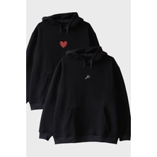 Nuugg Anahtar ve Kalpli Kilit Desenli Çift Tişörtleri