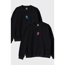 Nuugg Yarım Kalp Tasarımlı Çift Kombini Tişörtü - Sevgililer Günü Hediyesi