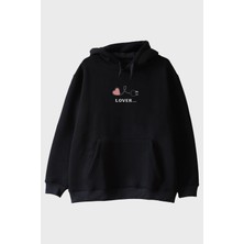 Nuugg Lover Temalı Siyah Hoodie