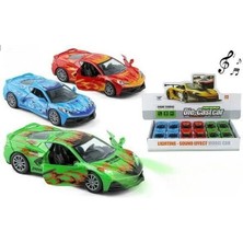 Canes Sesli Işıklı Pilli Kapıları Açılan Metal Araba