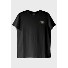 Nuugg Roket Desenli Siyah Tişört