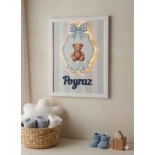 Hediyelik Tasarımlar LED Işıklı Isimli Bebek Odası Tablosu  Kişiye Özel Duvar Dekoru  LED Li Kapı Süsü  Bebek Kapı Süsü