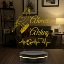Eymi Design Kişiye Özel Kanarya Futbol Temalı Renk Değiştiren Rgb 3D LED Lamba – Dekoratif Masa Gece Lambası