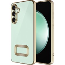 Ceponya Galaxy S25 Fe Kılıf Köşeleri Renkli Şeffaf Kamera Korumalı Silikon Luxury Kapak