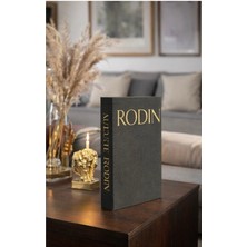 NuN Studio Auguste Rodin Dekoratif Kitap Kutu – Siyah Gold Tasarım | Salon & Ofis Dekoru