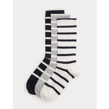 Marks & Spencer 3'lü Çizgili Çorap