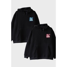 Nuugg He Is The One - She Is The One Çift Siyah Hoodieleri