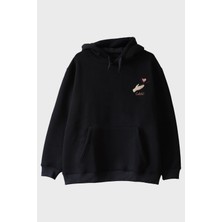 Nuugg Yakala Kalp Siyah Hoodie