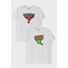 Nuugg Searching Offline Beyaz Tişört