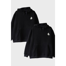 Nuugg Hayalet Silüeti Siyah Hoodie
