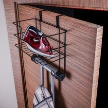 Normadia Kapı Arkası Ütü ve Ütü Masası Askısı, Düzenleyici Raf, Siyah