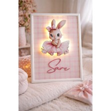 Hediyelik Tasarımlar LED Işıklı Isimli Bebek Odası Tablosu  Kişiye Özel Duvar Dekoru  LED Li Kapı Süsü  Bebek Kapı Süsü