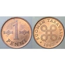 Banknoting Finlandiya 1 Pennı 1967 Çilaltı++