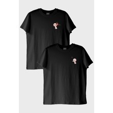 Nuugg Kalbim Yolda Siyah Tişört