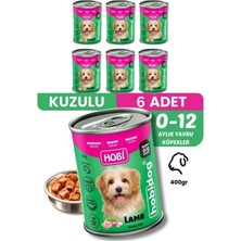 Hobi Hobidog Kuzu Etli Yavru Köpek Konservesi 400 gr x 6 Adet | Tam ve Dengeli Yaş Mama