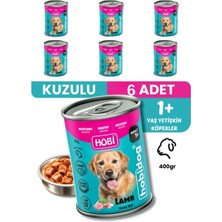 Hobi Hobidog Kuzu Etli Yetişkin Köpek Konservesi 400 gr x 6 Adet | Tam ve Dengeli Yaş Mama