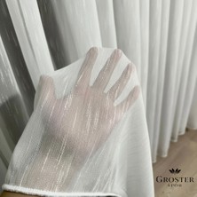 Groster Spor Bambu Ağır Gramajlı Şantuklu 1/3 Kat Sık Pileli Tül Perde - A Kalite ++ Ütü Istemez